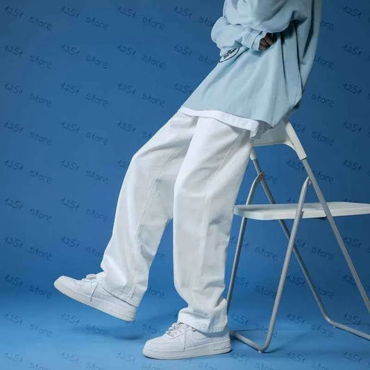 Straight Hip-hop Drawstring Wide Leg Pants