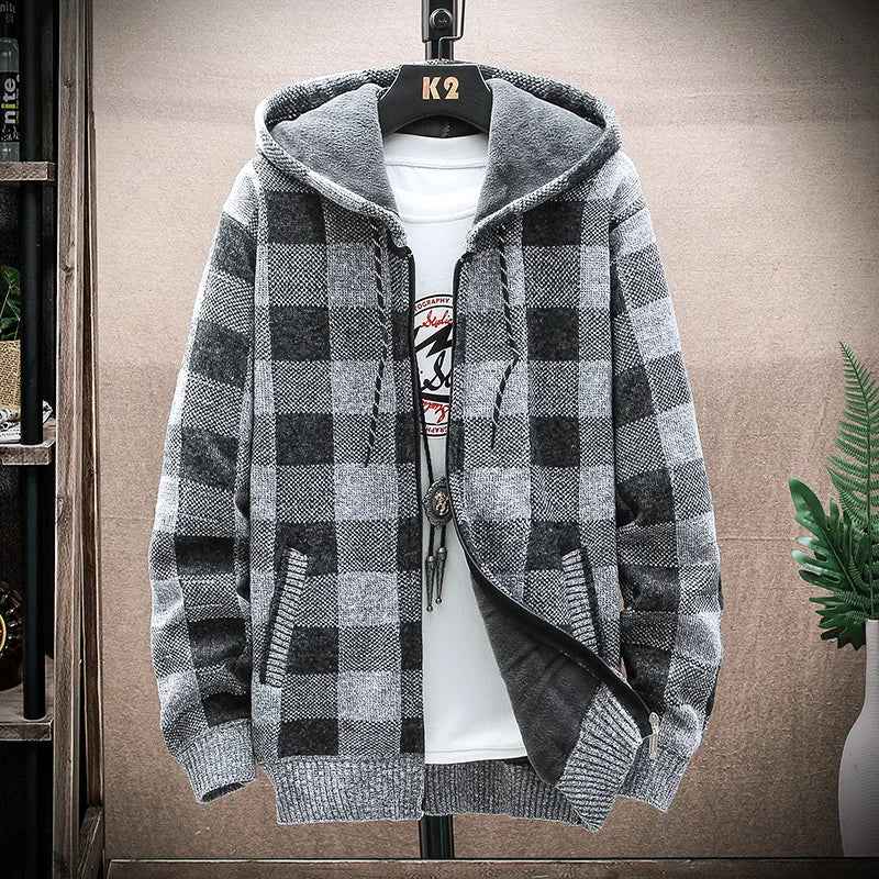 Plaid Chore Zipper Hoodie