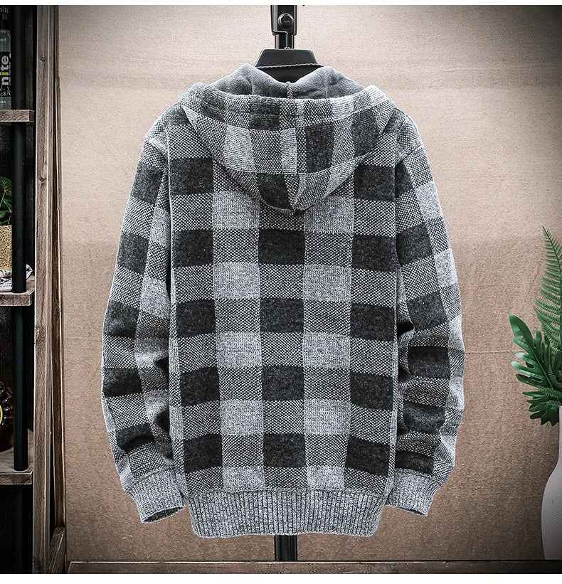 Plaid Chore Zipper Hoodie