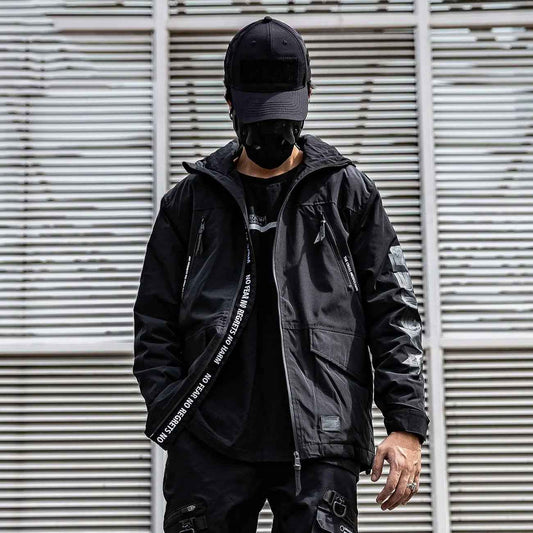 MASTER Black Windbreaker Parka Jacket