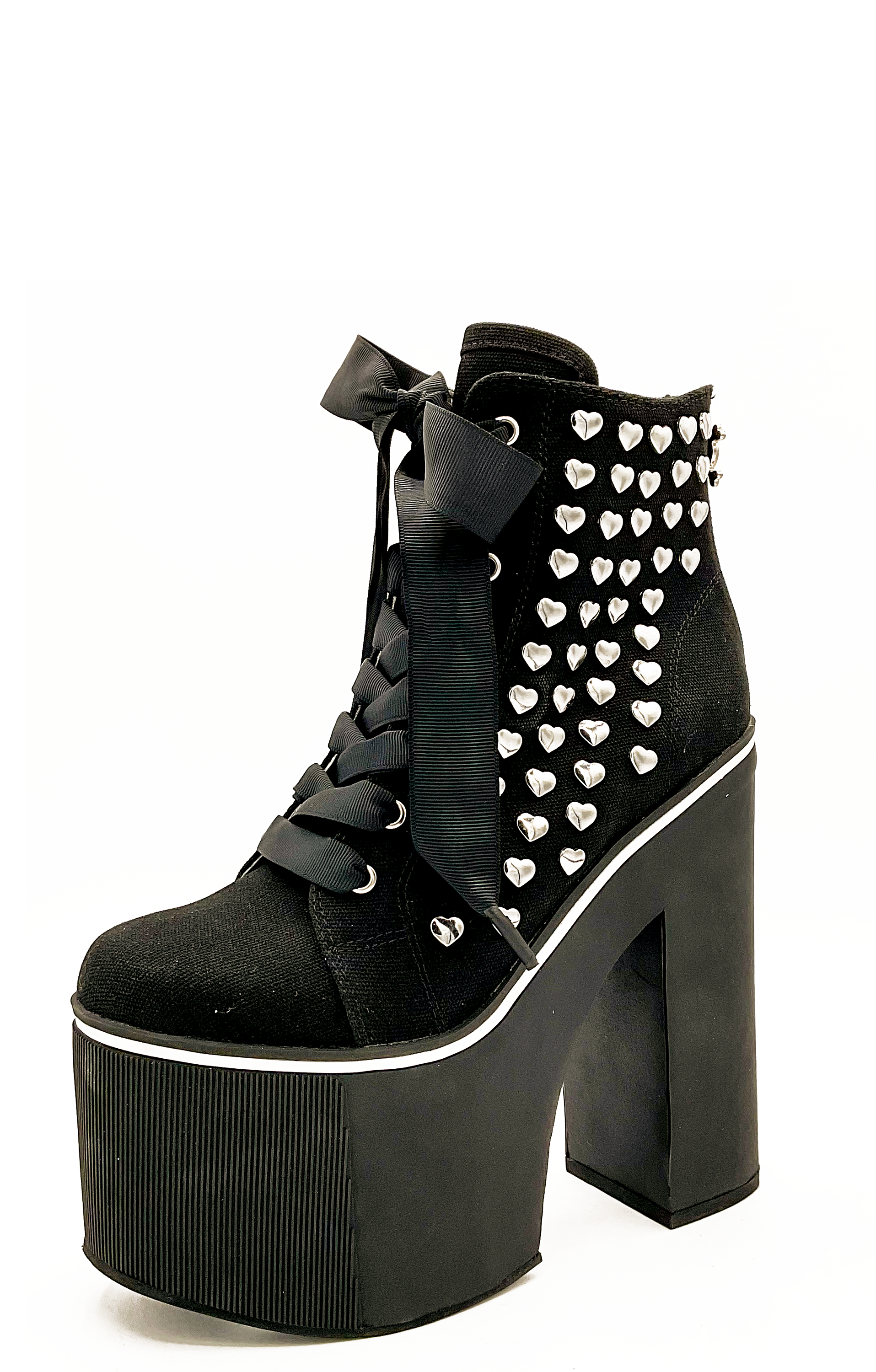 Heartcore Platform Sneaker - Black - JUSTLUXURY