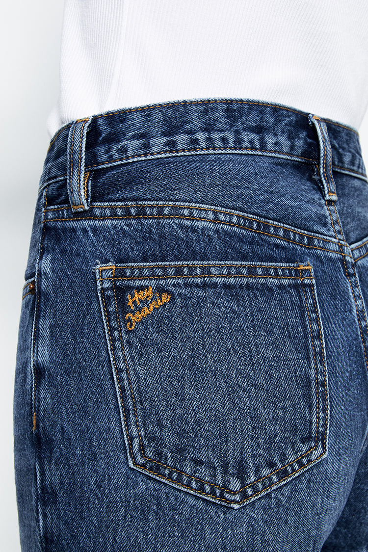 Manhattan High Rise Straight Ankle Jeans HJ160 - JUSTLUXURY