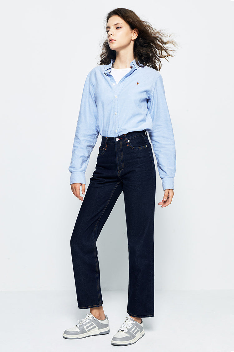 Manhattan High Rise Straight Ankle Jeans HJ160 - JUSTLUXURY
