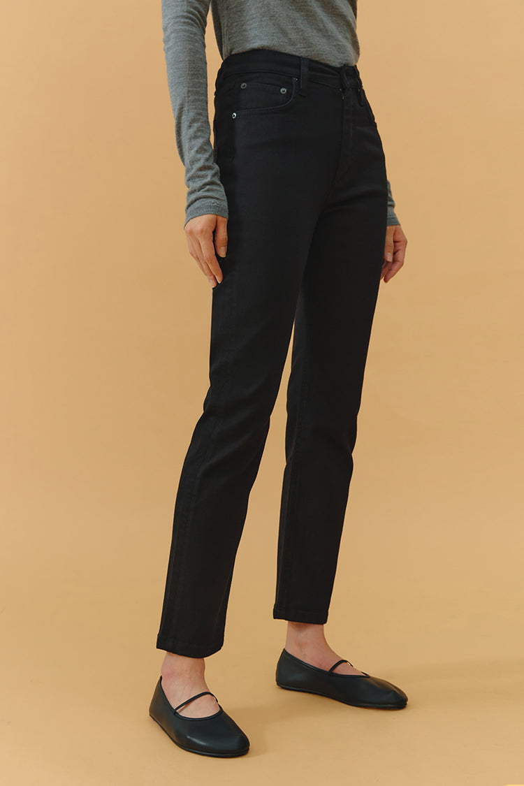 Two Shots High Rise Straight Crop Jeans HJ013 - JUSTLUXURY
