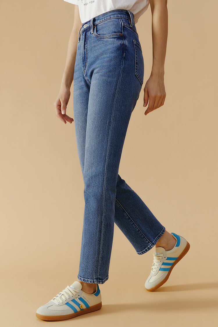 Chelsea High Rise Straight Crop Jeans HJ005 - JUSTLUXURY