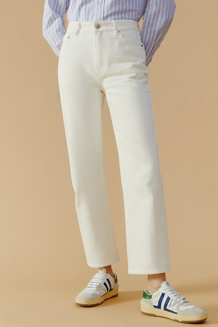 Manhattan High Rise Straight Ankle Jeans HJ160 - JUSTLUXURY
