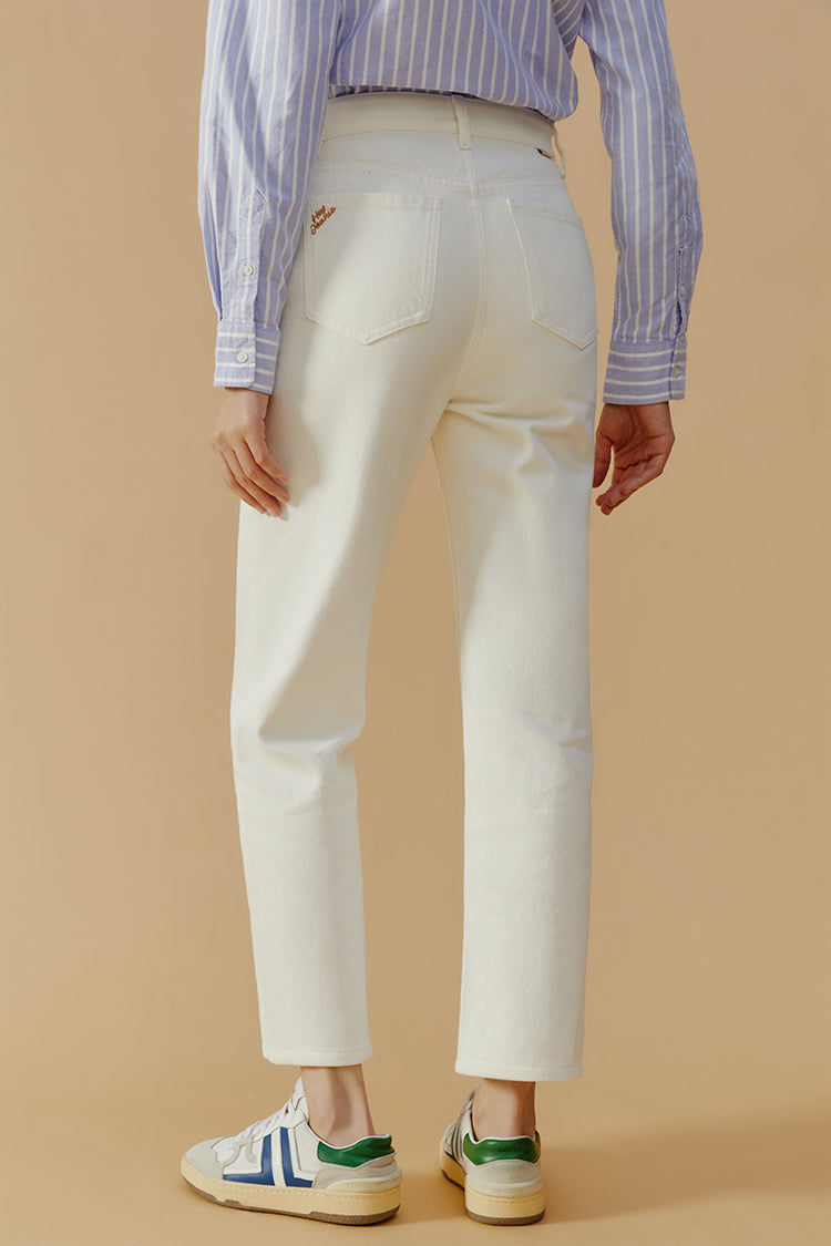 Manhattan High Rise Straight Ankle Jeans HJ160 - JUSTLUXURY