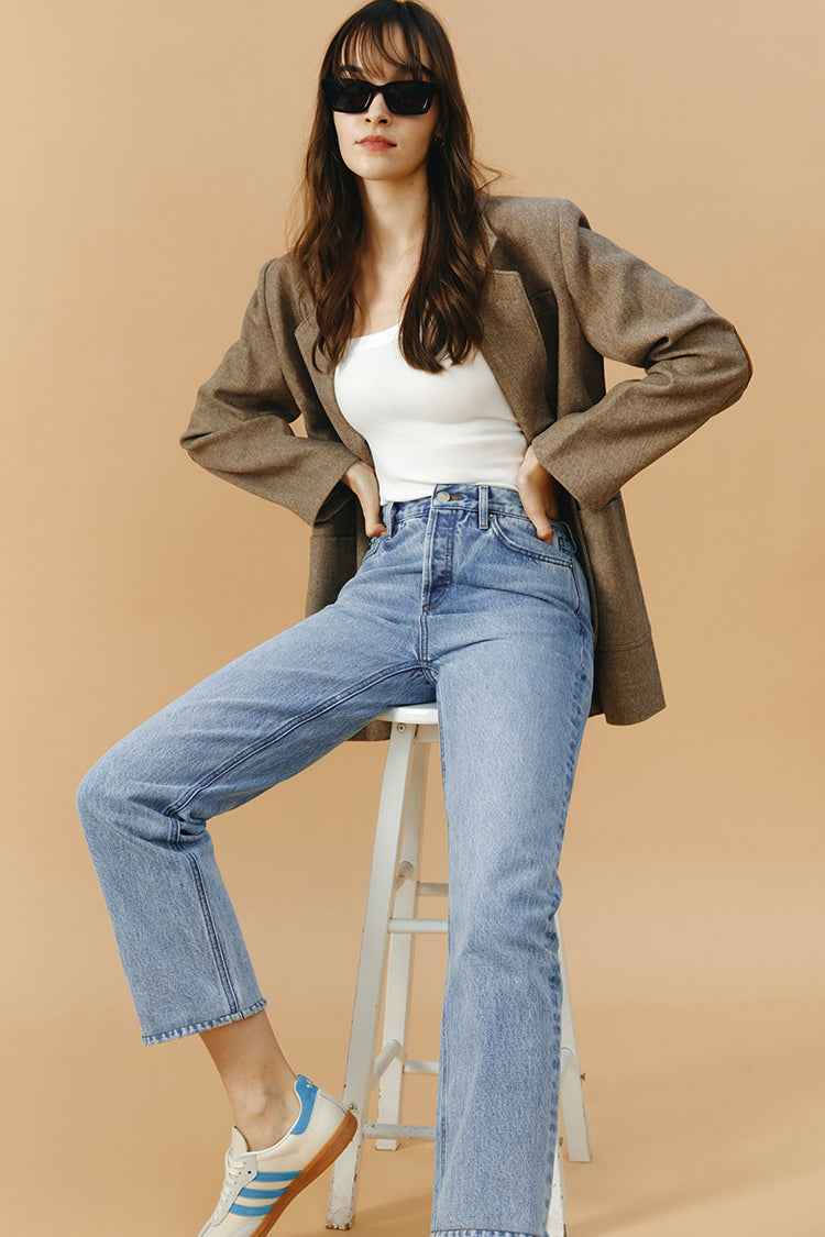 Manhattan High Rise Straight Ankle Jeans HJ160