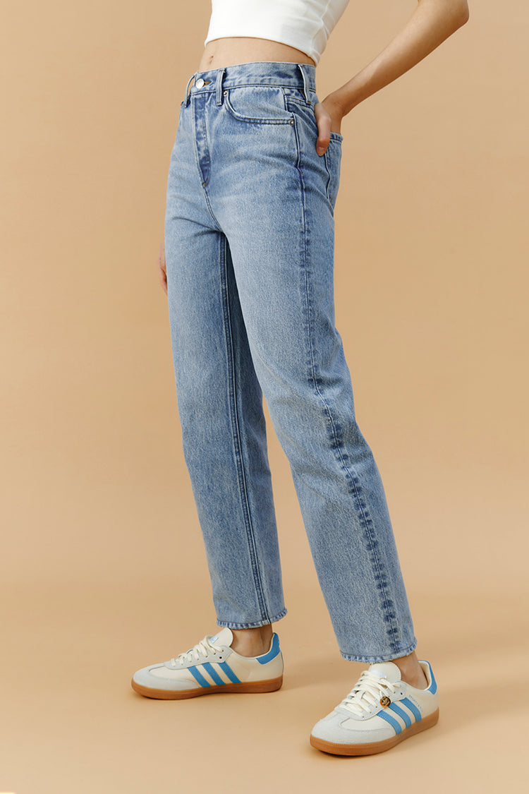 Manhattan High Rise Straight Ankle Jeans HJ160 - JUSTLUXURY