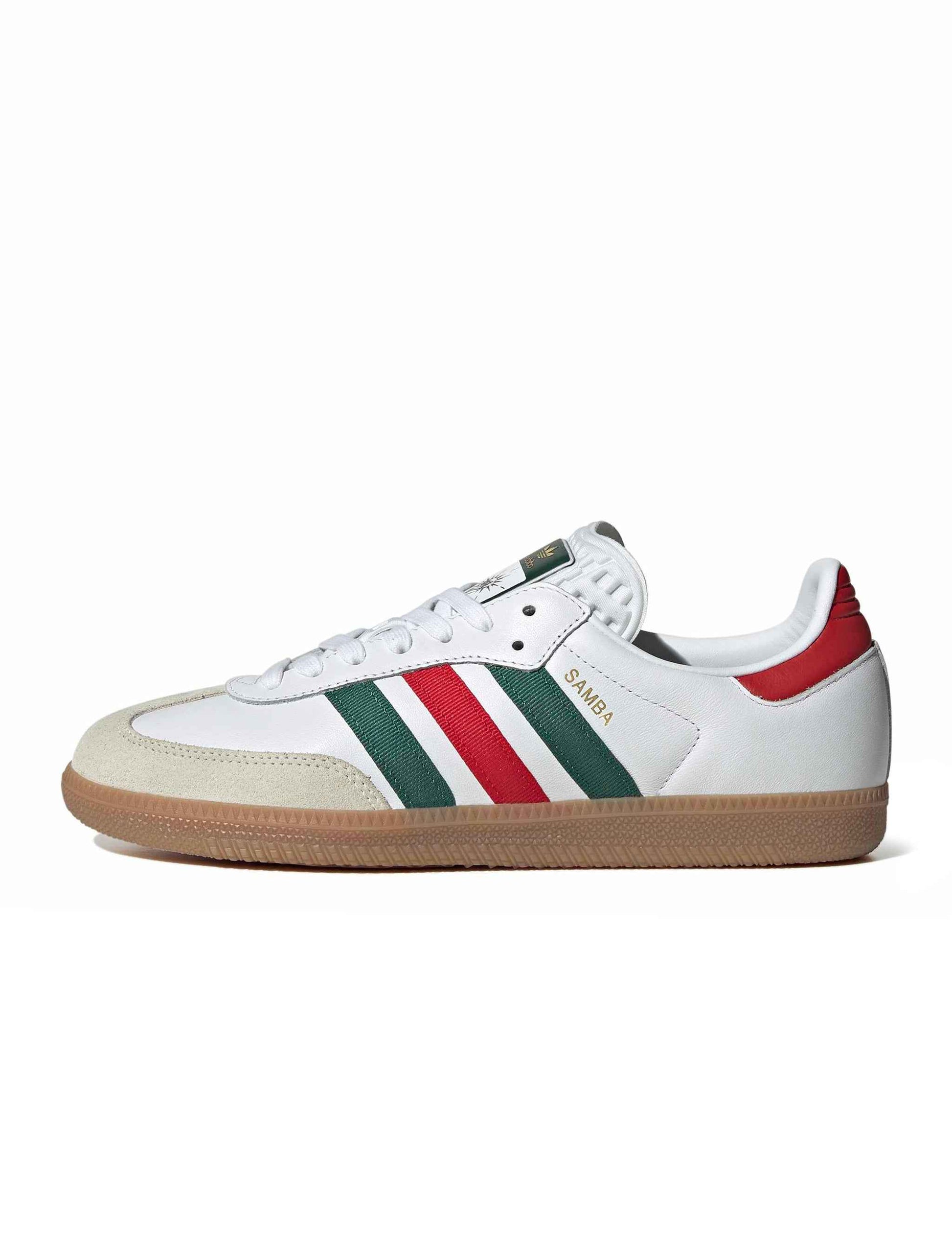 Adidas Mens Samba OG - White/Scarlet/Dark Green