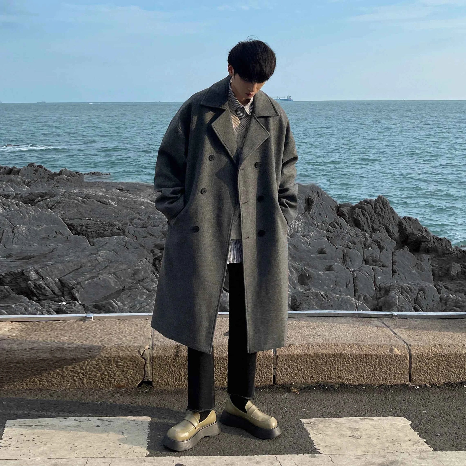 Long Dust Double Breasted Trench Coat