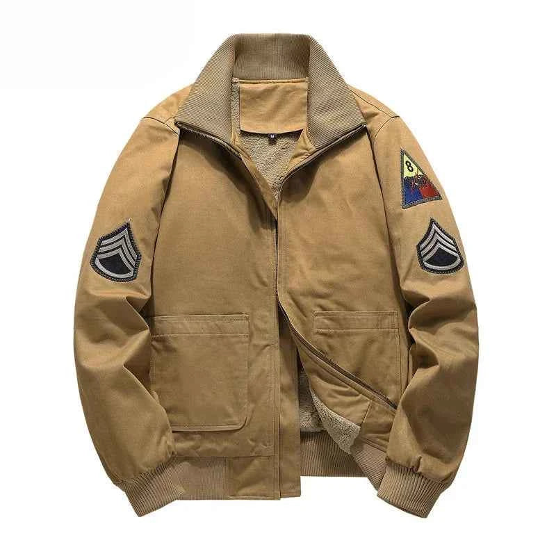 Patchwork Zipper Chief Bomber Jacket