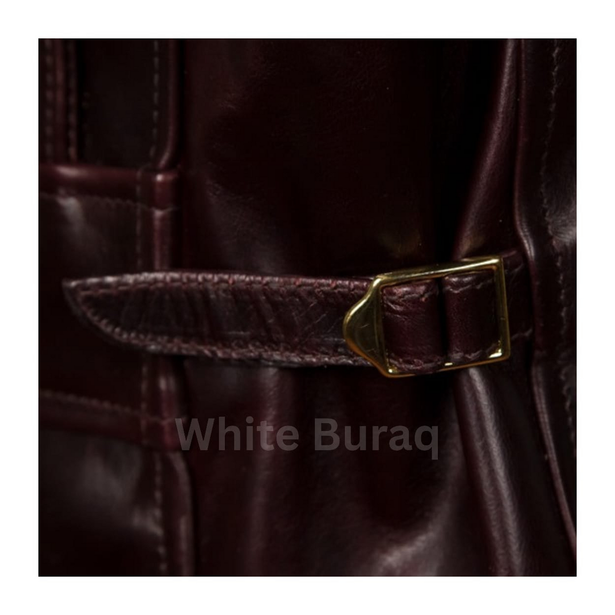 Men's Distressed Brown Half-Belt Leather Jacket