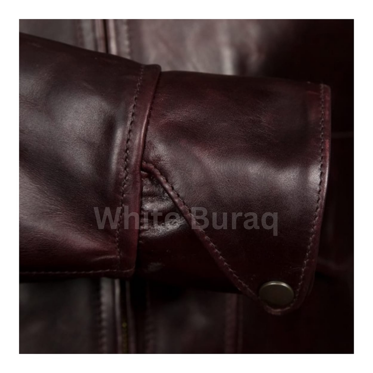 Men's Distressed Brown Half-Belt Leather Jacket