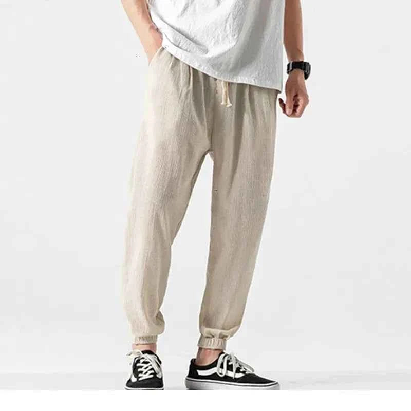 Drawstring Cropped Elastic Waist Casual Pants