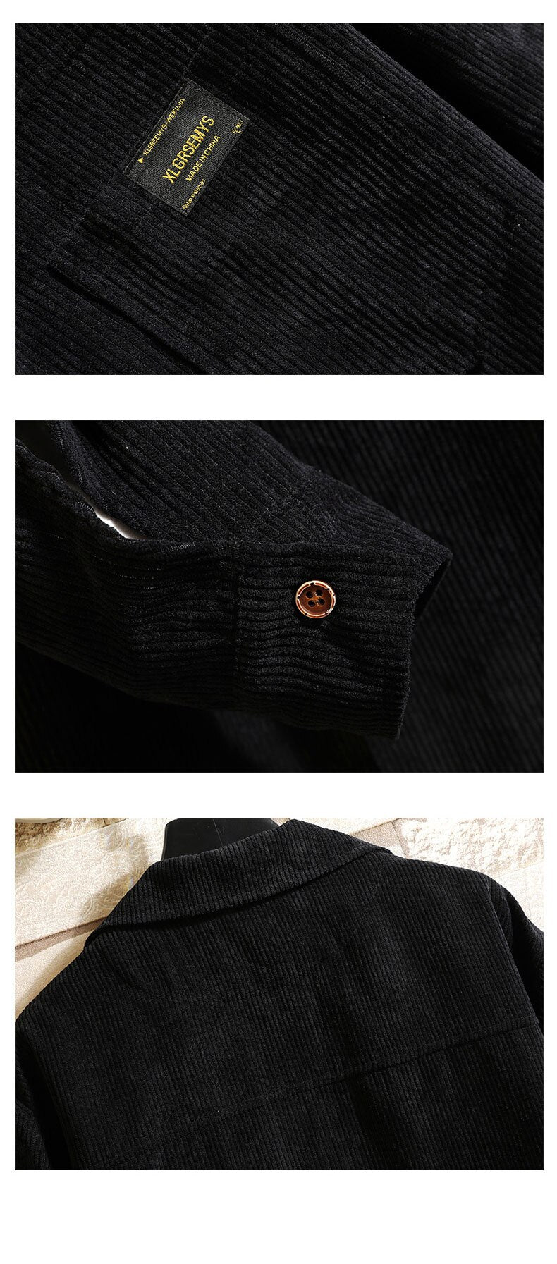 Velvet Pattern Point Collar Style Shirt