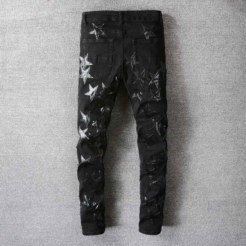 Ebony Black Stars Patch Jeans