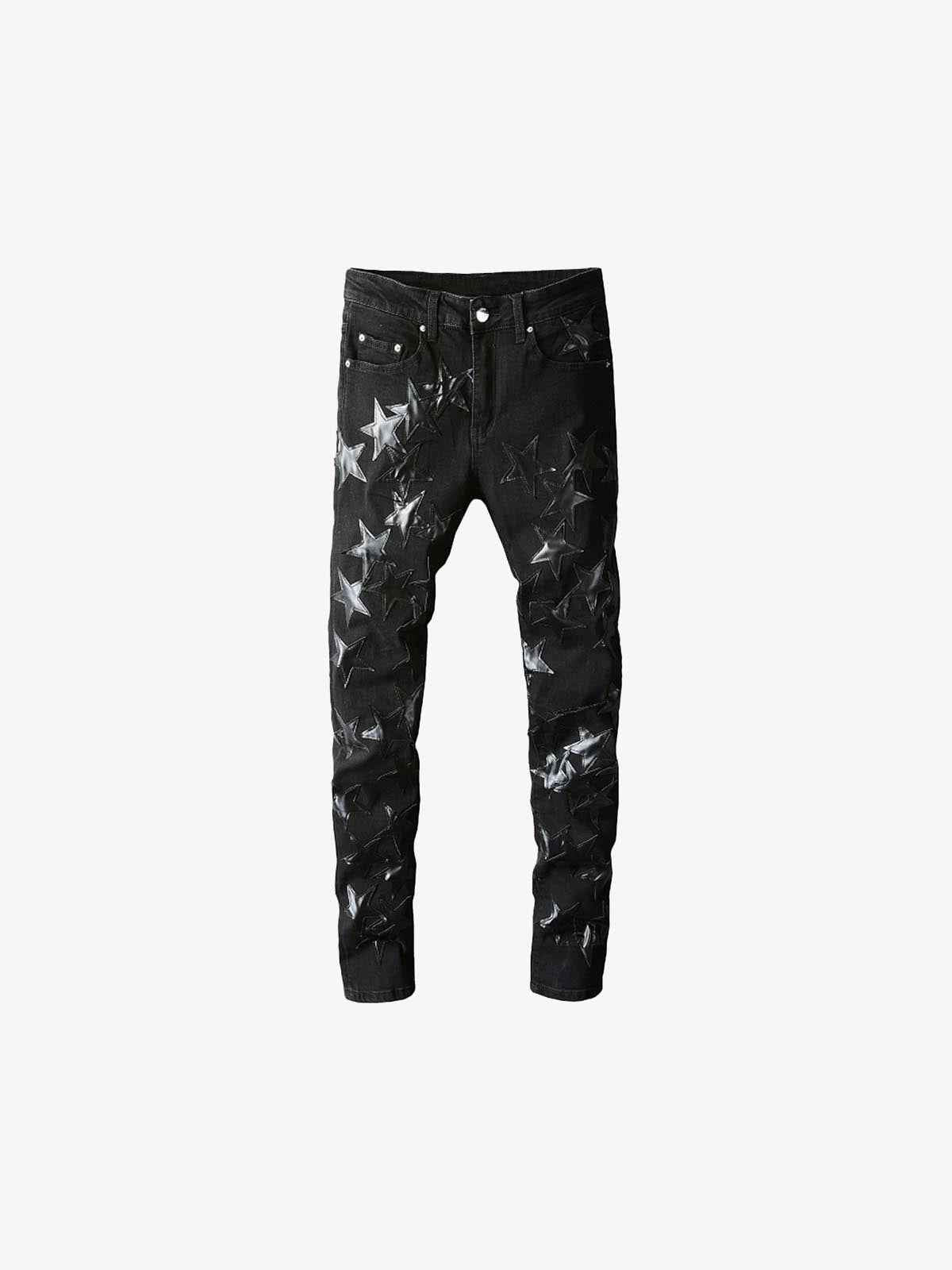 Ebony Black Stars Patch Jeans