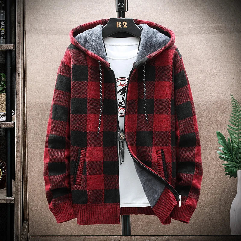 Plaid Chore Zipper Hoodie