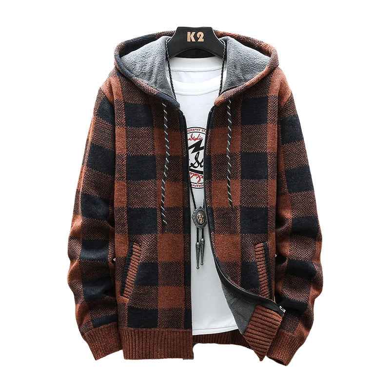 Plaid Chore Zipper Hoodie