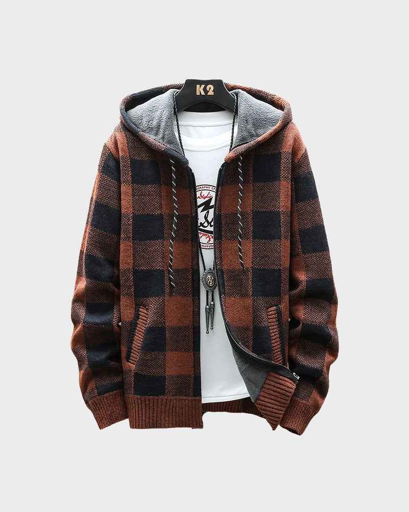 Plaid Chore Zipper Hoodie