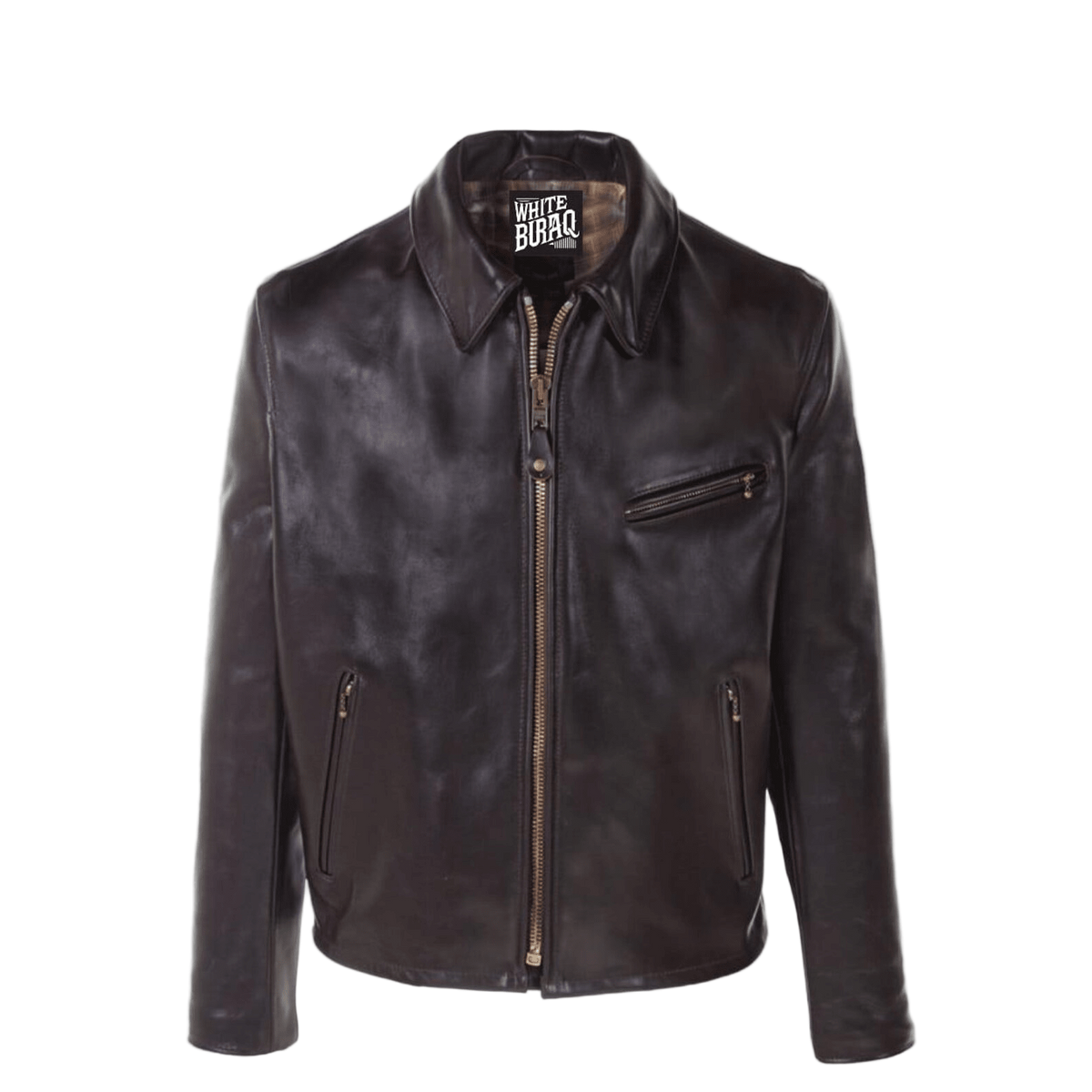 Men's Black Heavyweight Cowhide Racer Jacket