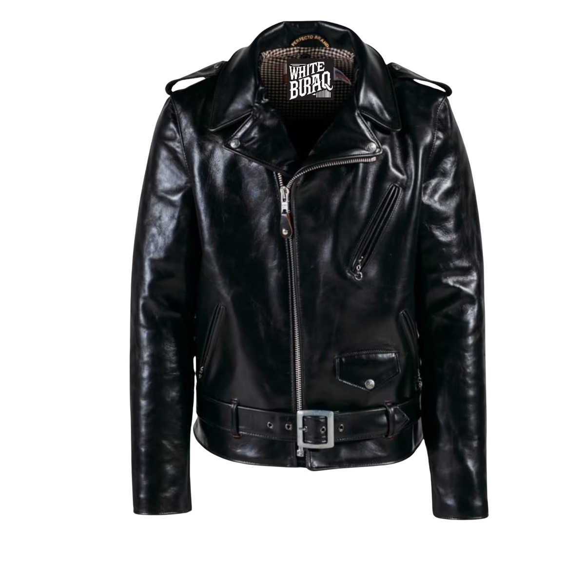 Men's Black Heavyweight Cowhide Asymmetrical Biker Jacket