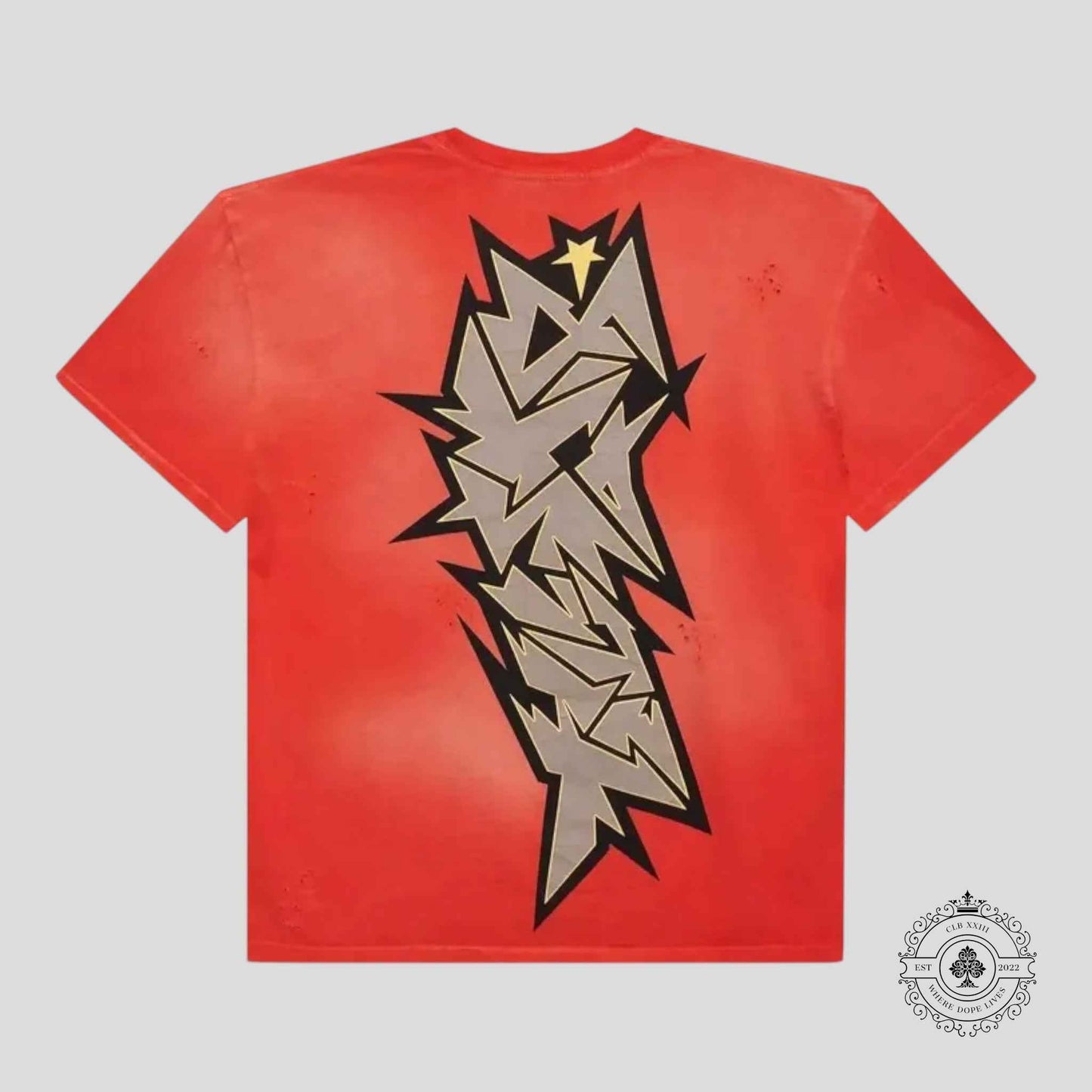 Hellstar Crack Print T-Shirt in Red