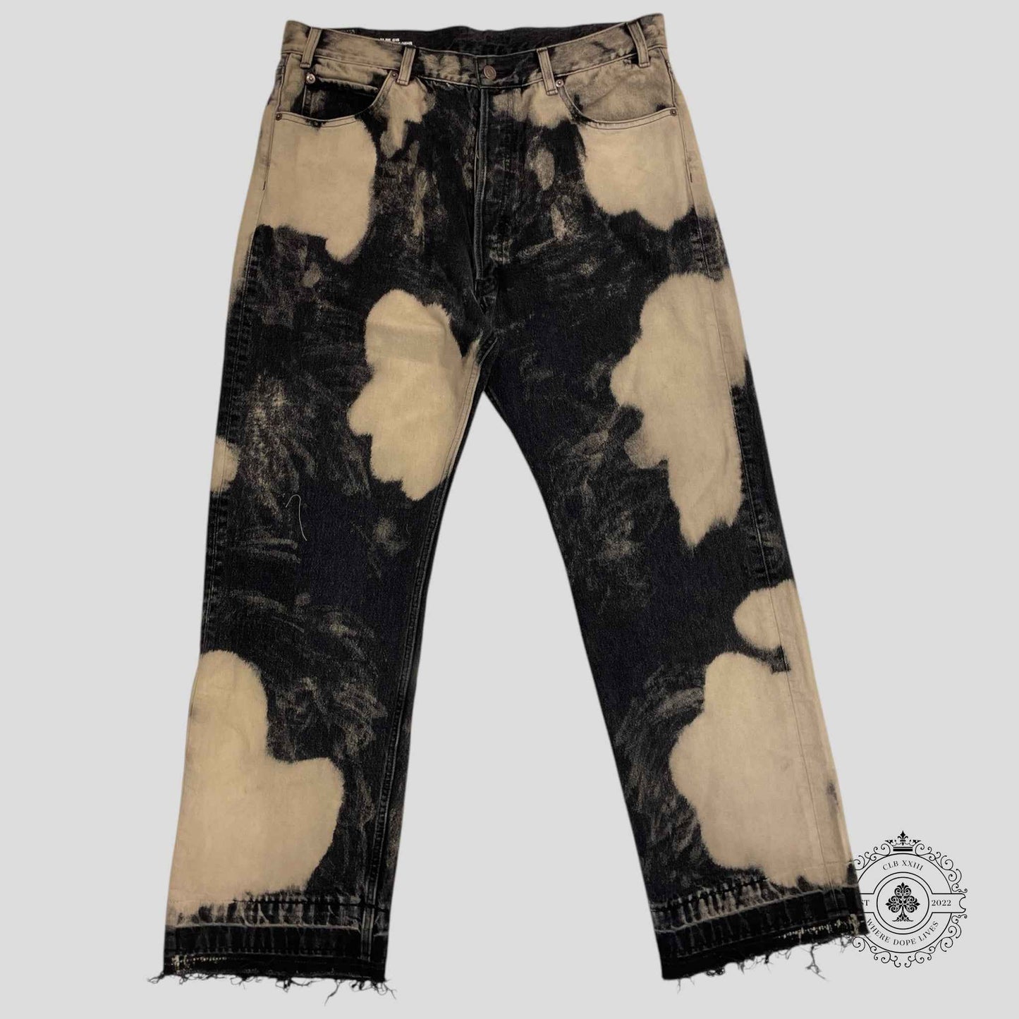 Celine Wesley Straight Leg Distressed Bleached Jeans