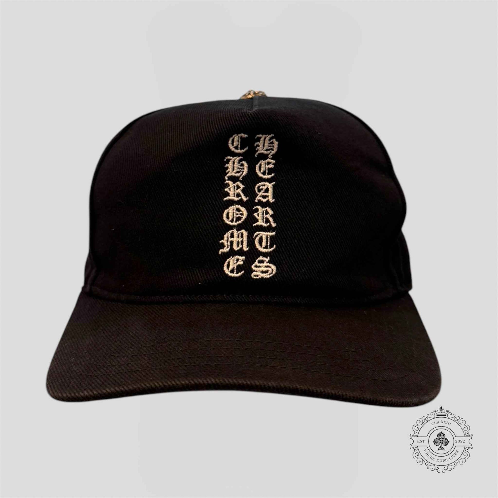 Chrome Hearts Vertical Logo Hat in Black