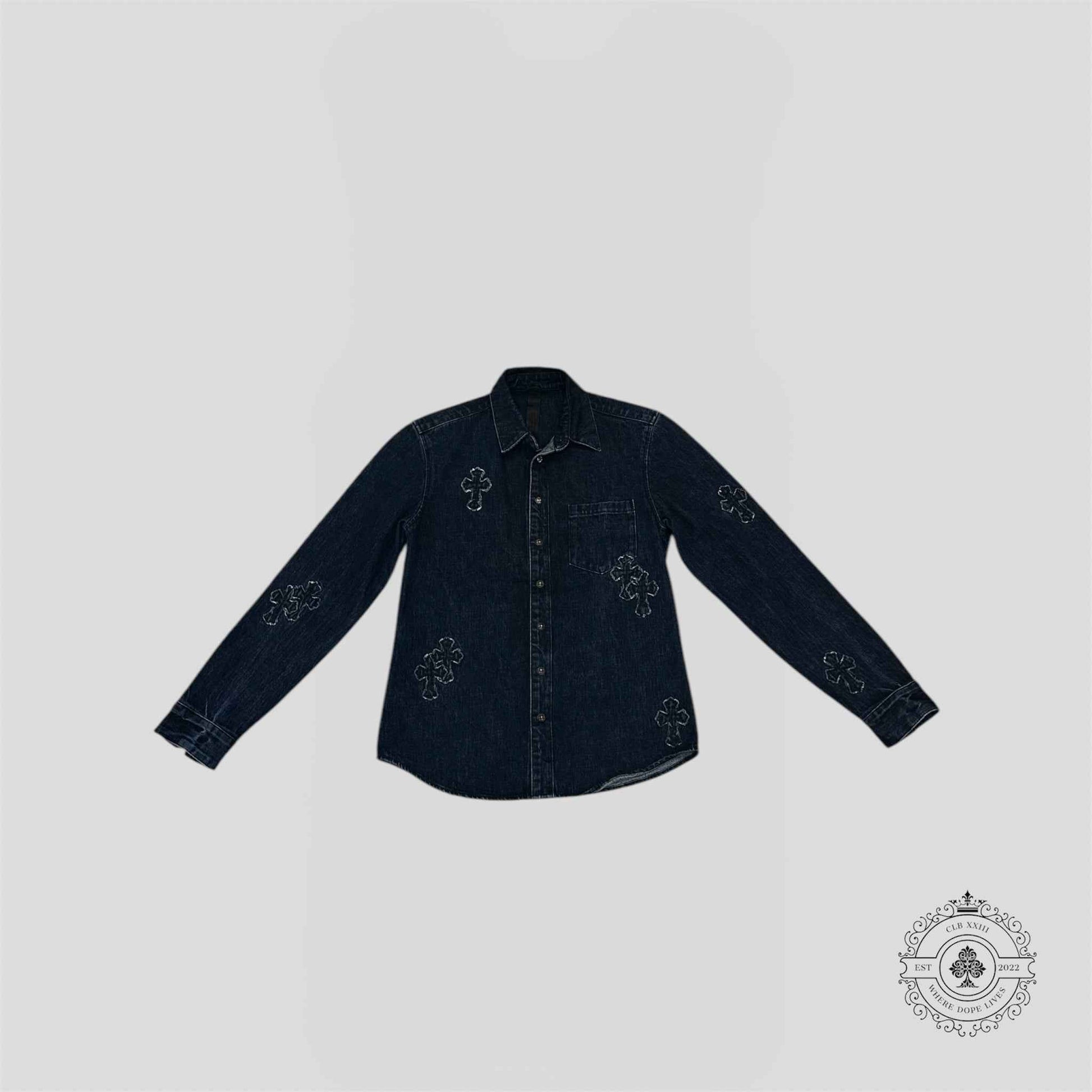 Chrome Hearts Denim Cross Patch Button Up