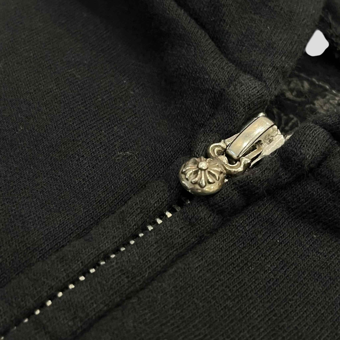 Chrome Hearts Scroll Logo Zip Up Kids Hoodie in Black/Pink