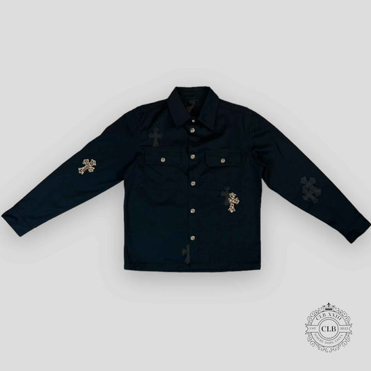 Chrome Hearts Cross Patch Work Dog Shirt in Black