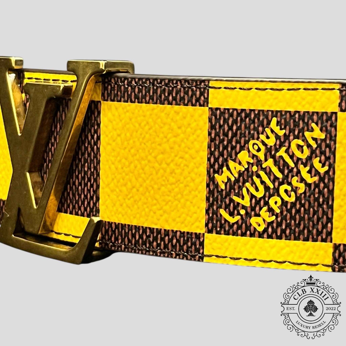 Louis Vuitton LV Initiales Damier 40mm Reversible Belt in Yellow/Brown