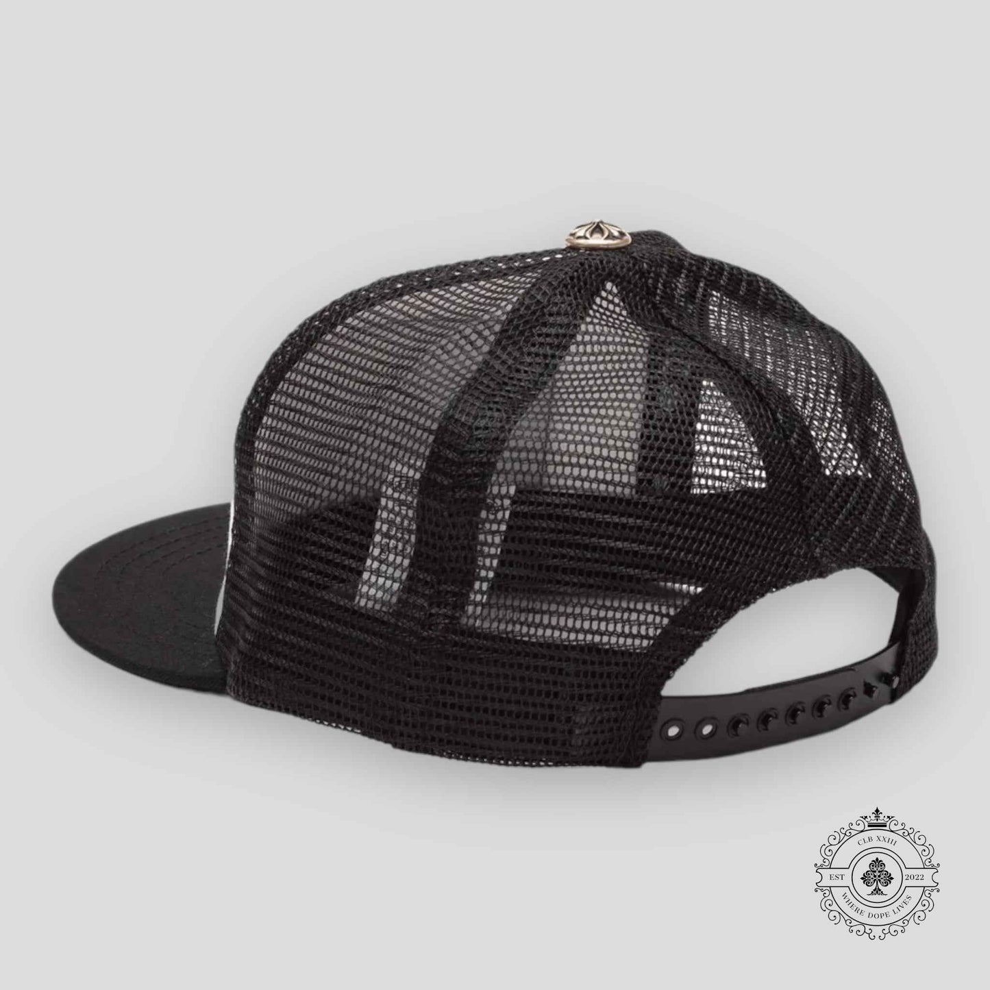 Chrome Hearts Foti Patch Trucker Hat in White / Black