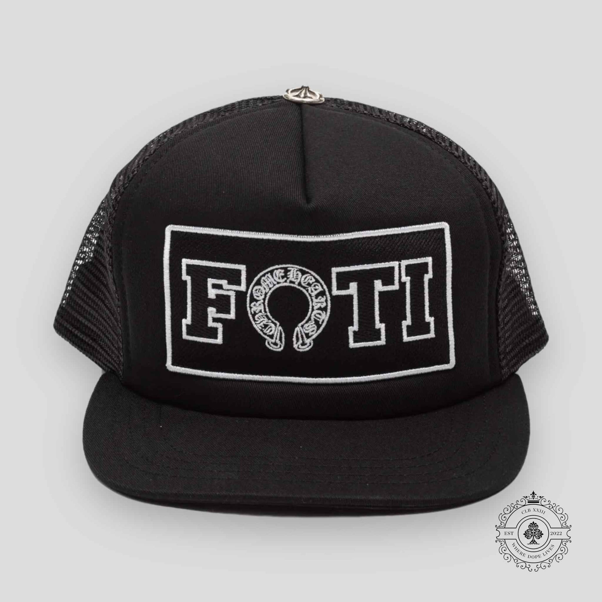 Chrome Hearts Foti Patch Trucker Hat in Black / White