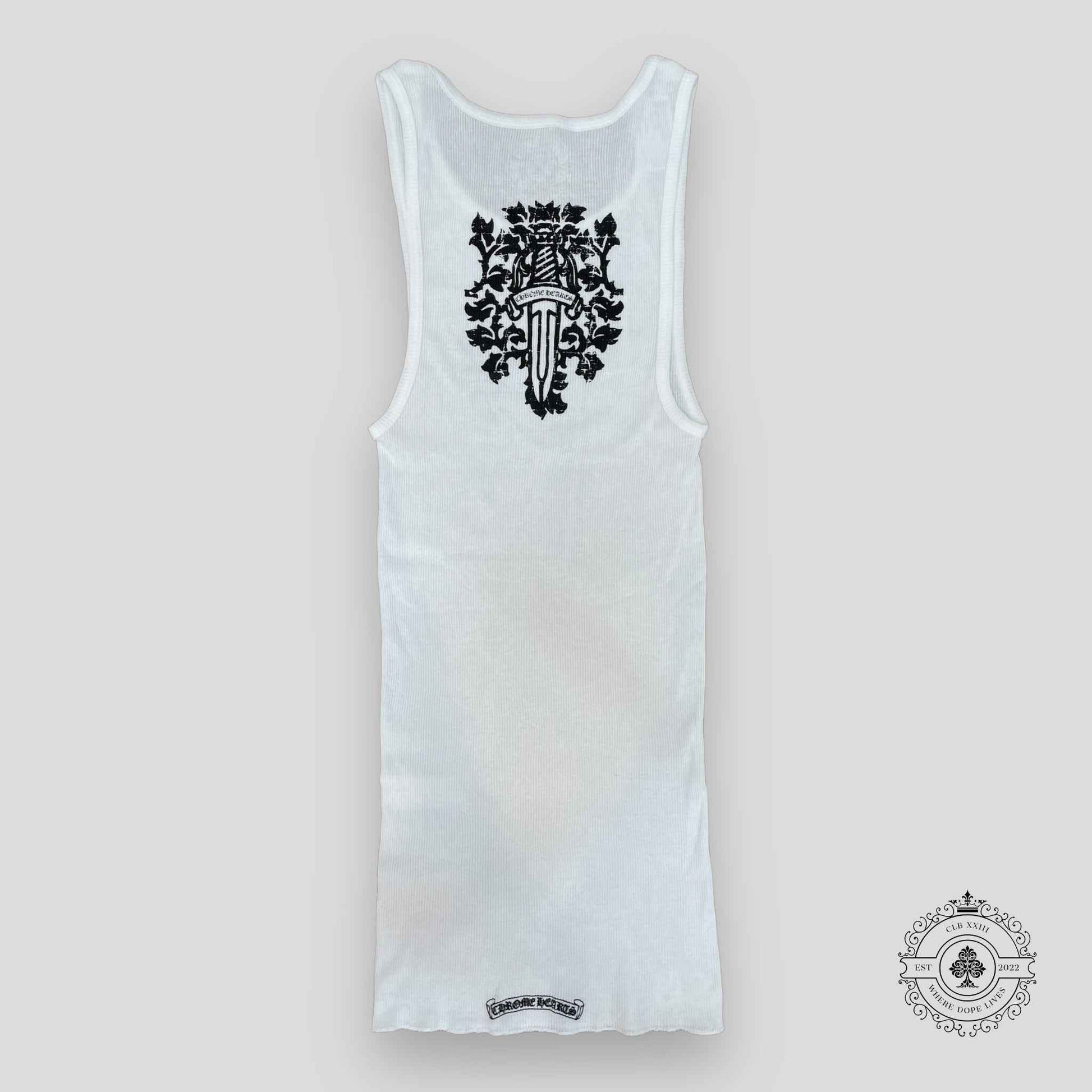 Chrome Hearts Dagger Logo Tank Top in White