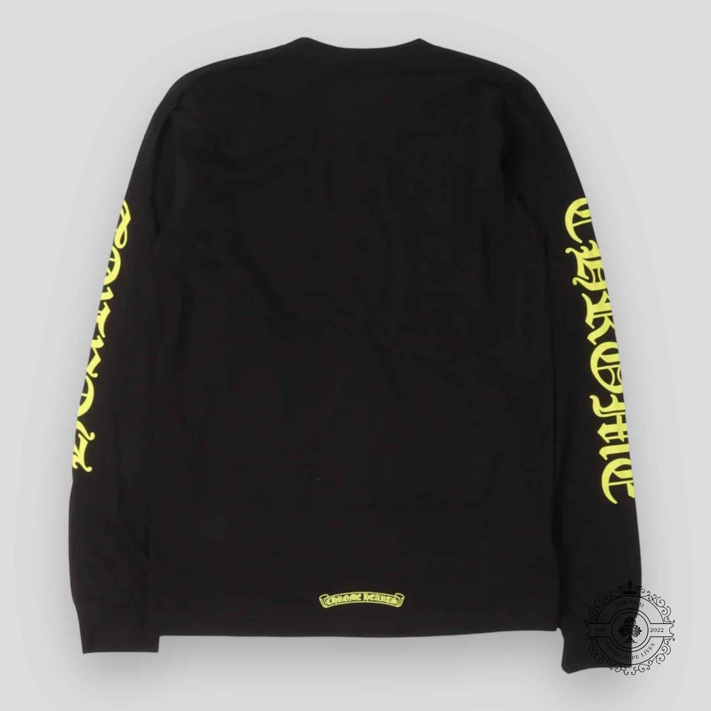 Chrome Hearts Neck Logo Longsleeve in Black/Yellow