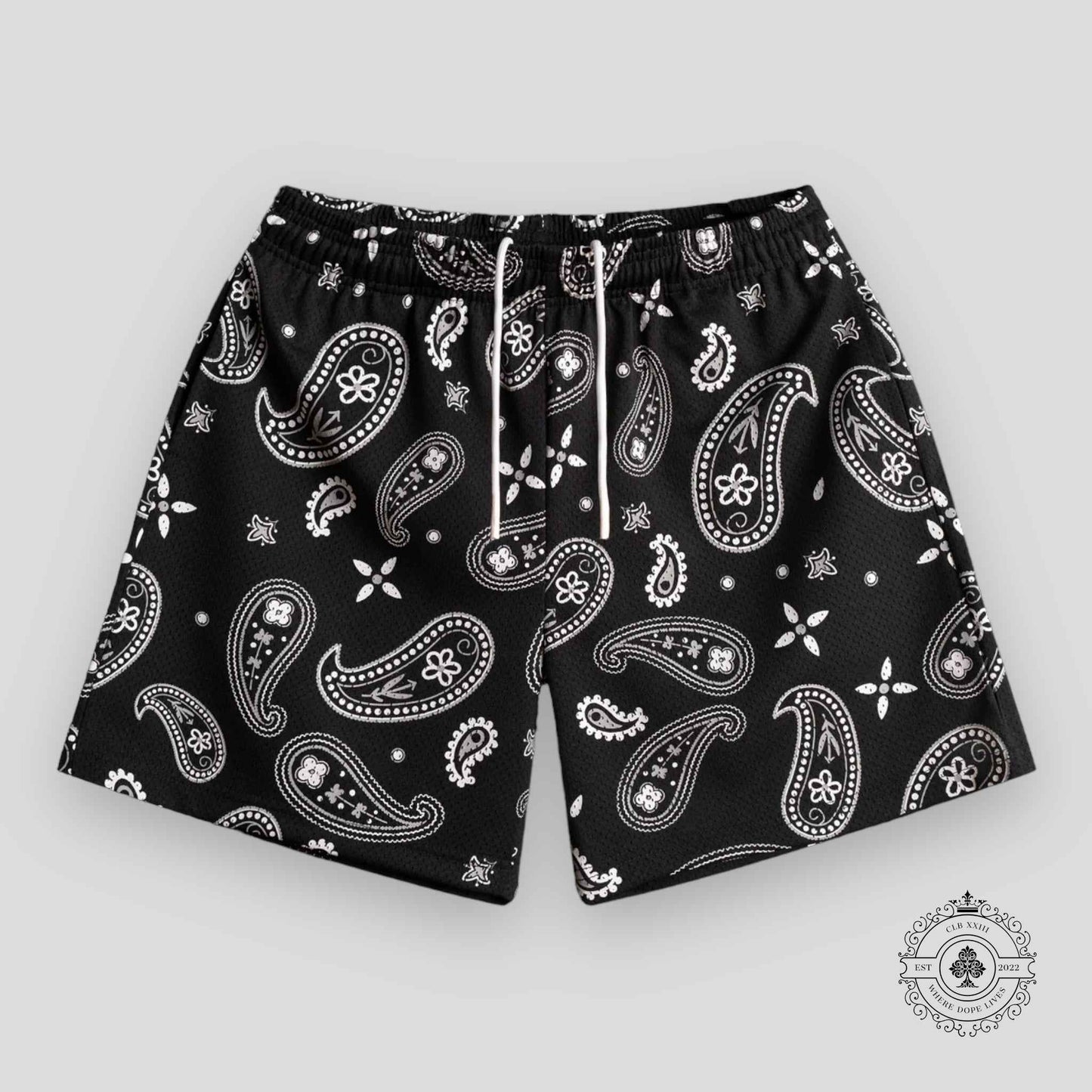 Bravest Studios Black Paisley V3 Shorts