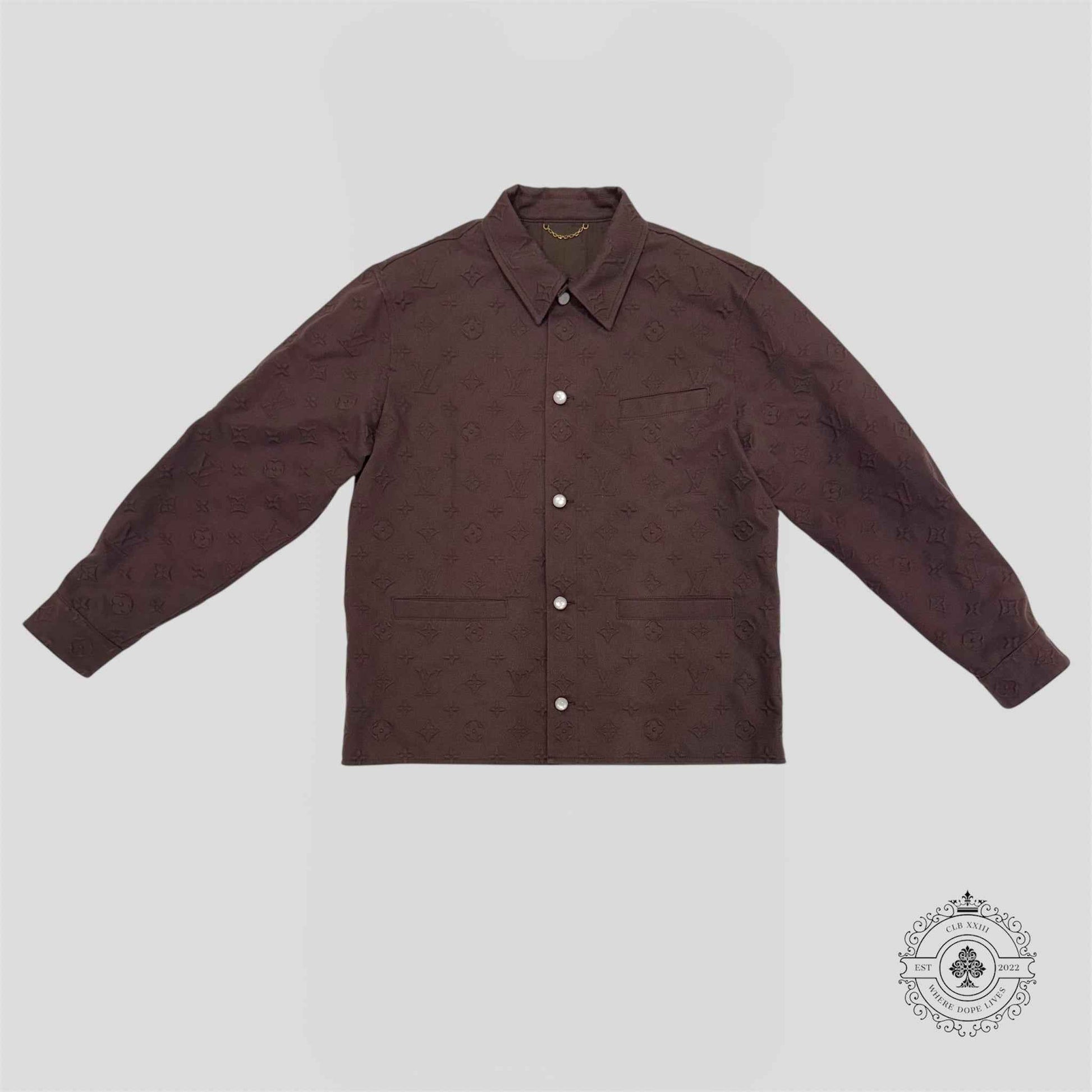 Louis Vuitton Monogram Embossed Overshirt in Brown