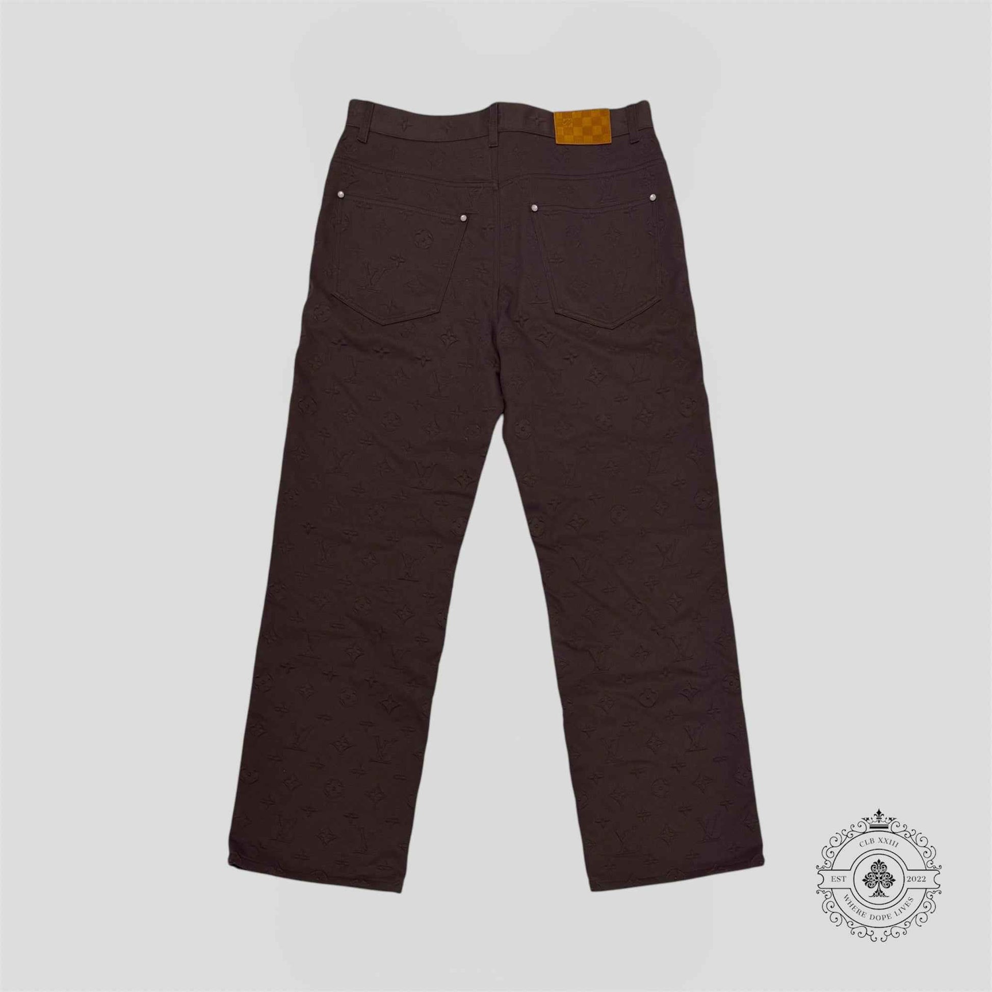 Louis Vuitton Monogram Embossed Carpenter Pants in Brown