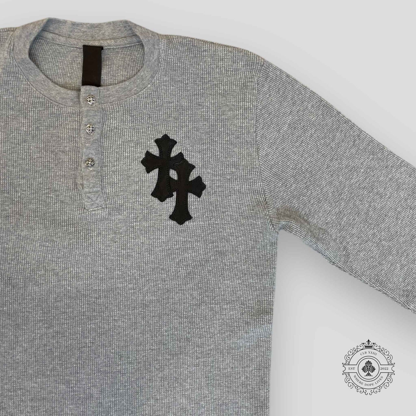 Chrome Hearts Paper Jam Thermal Sweater in Heather Grey