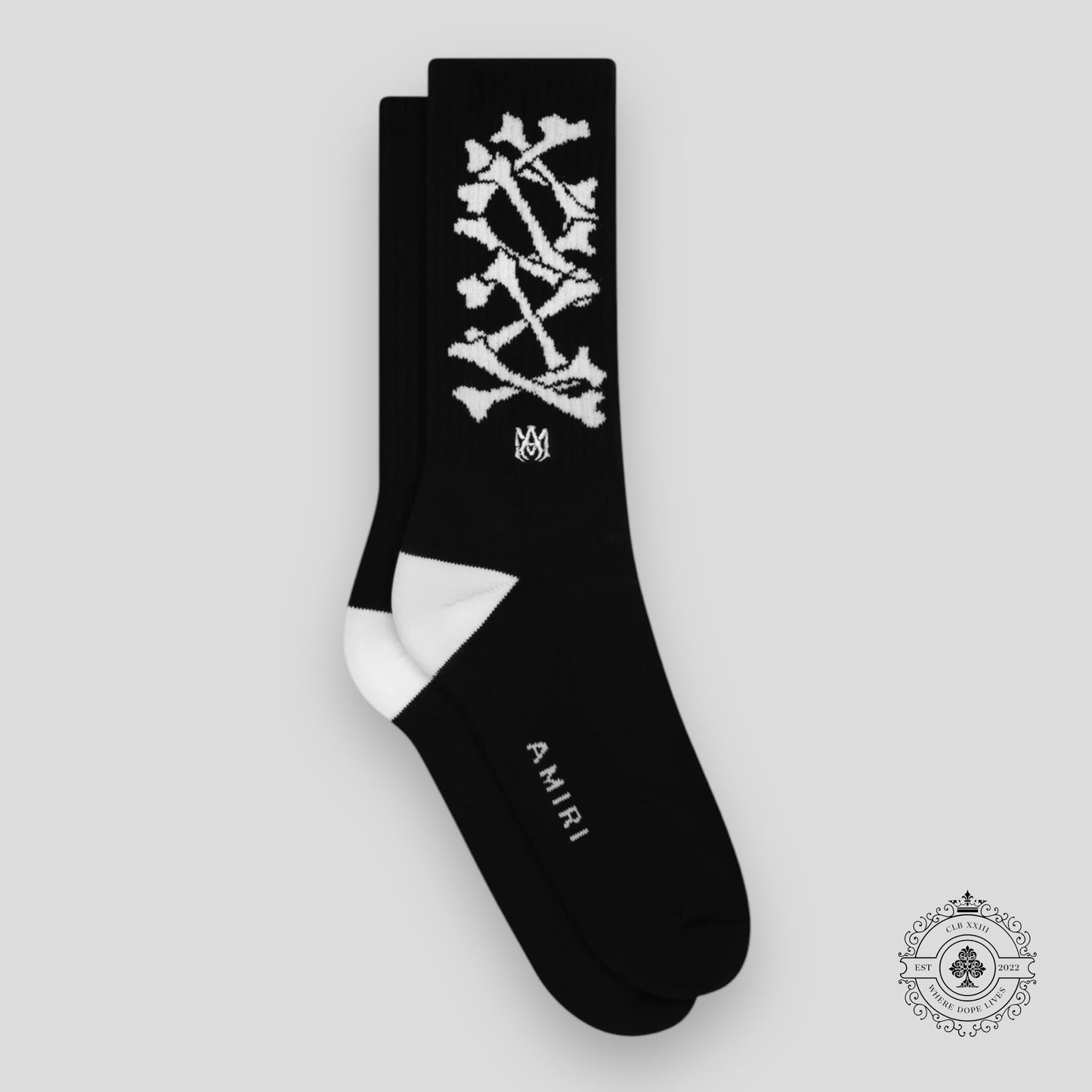 Amiri Bones Stacked Socks in Black