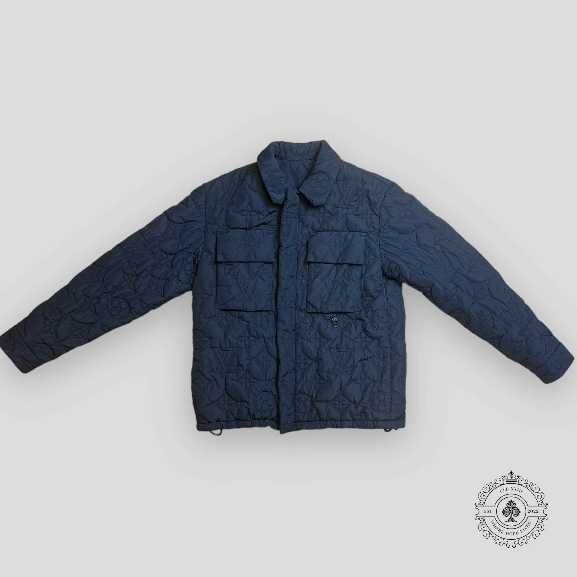 Louis Vuitton Monogram Embossed Padded Jacket in Black
