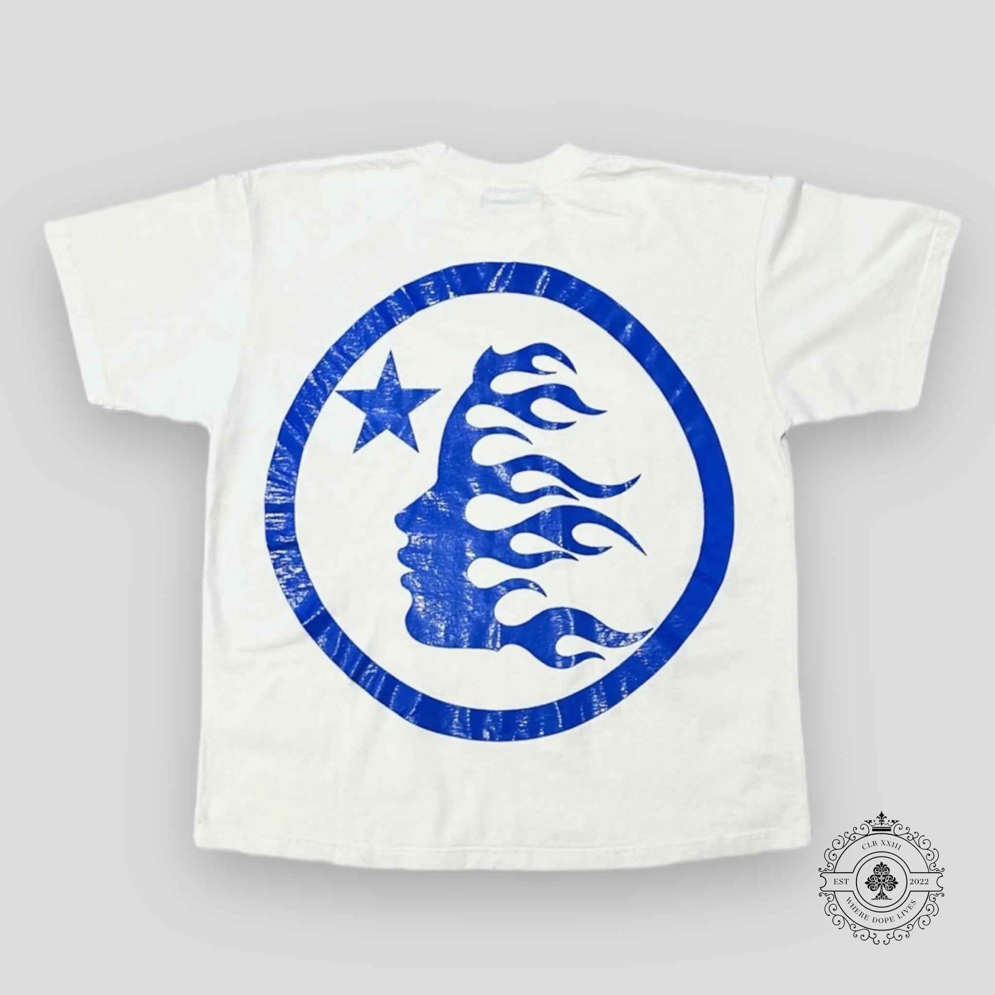 Hellstar Gel Sport Logo T-shirt in White/Blue