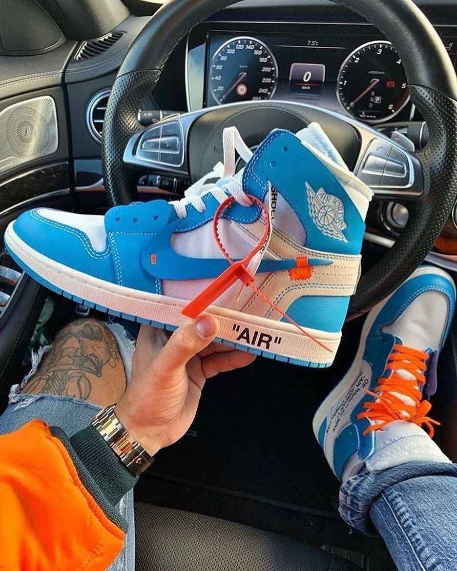 Custom Air Jordan 1 Retro High OG 'UNC' University Blue x OFF-W