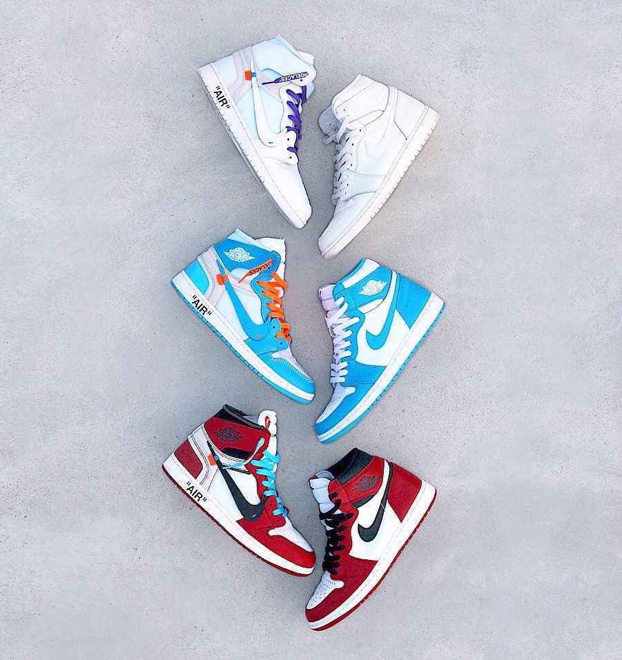 Custom Air Jordan 1 OFF-White Blue Sneakers for Unique Style