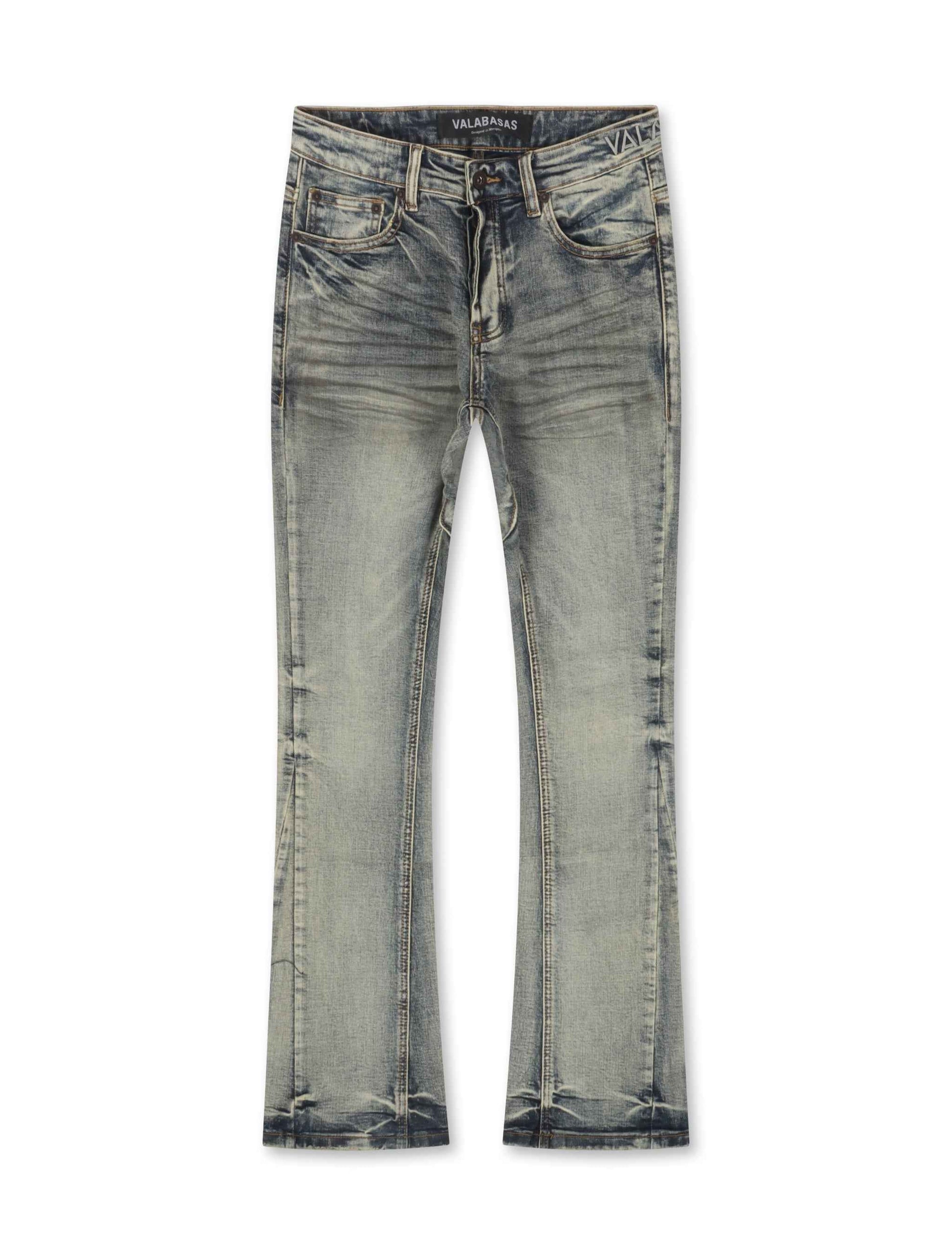 Valabasas Fax Stacked Jeans - Light Blue Washed