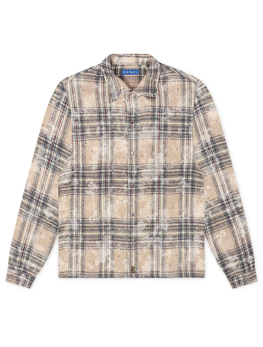 Rebel Denim Rhinestone Flannel - Grey