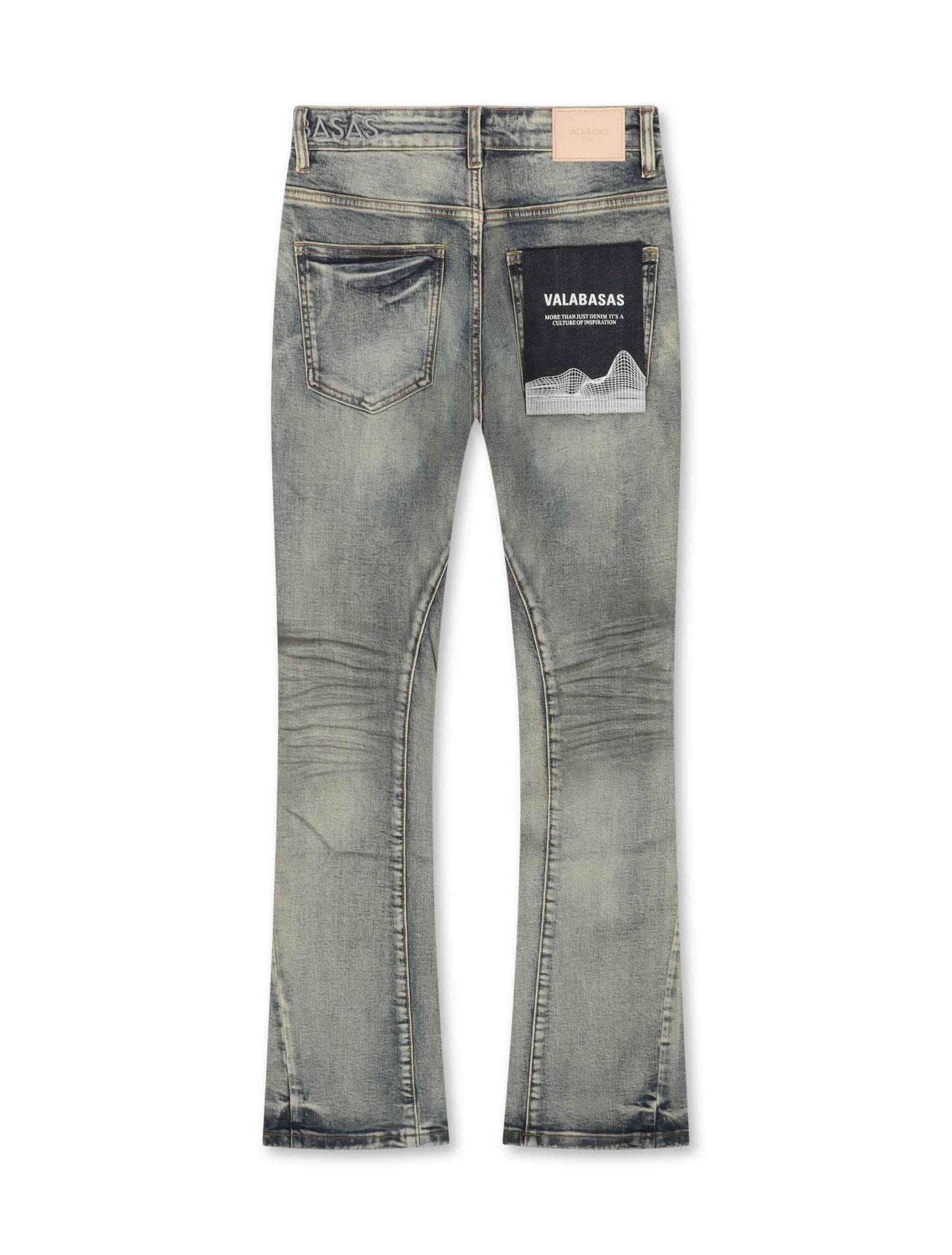 Valabasas Fax Stacked Jeans - Light Blue Washed